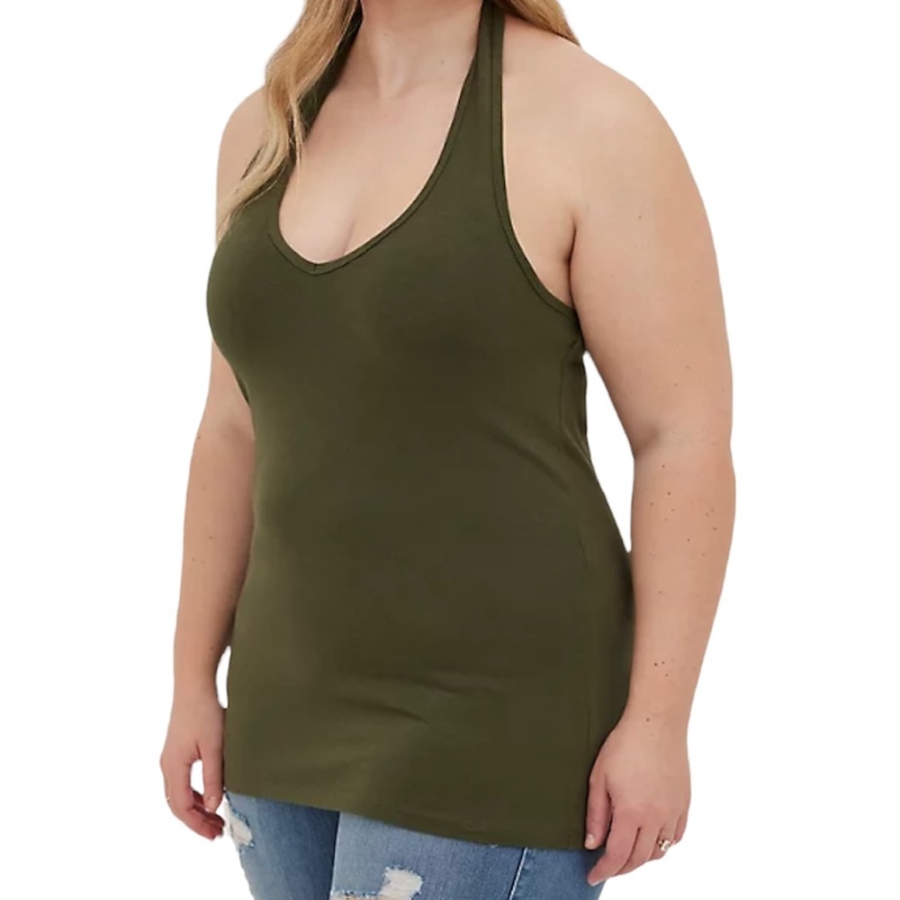 torrid Olive Green Foxy Halter Top 6X
